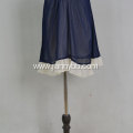 Wholesale navy chiffon cotton linen fabric stripe dress